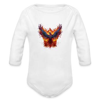 Eagle Image - Organic Long Sleeve Baby Bodysuit - white - Front