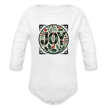 Joy - Organic Long Sleeve Baby Bodysuit - white - Front