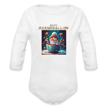 Marshmallow's Cozy Day - Organic Long Sleeve Baby Bodysuit - white - Front