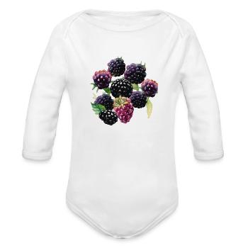 Freedom of berries - Organic Long Sleeve Baby Bodysuit - white - Front