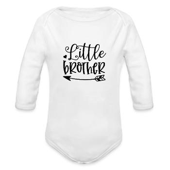 Little brother - Organic Long Sleeve Baby Bodysuit - white - Front