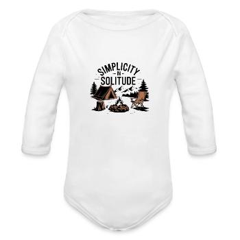 Simplicity In Solitude - Organic Long Sleeve Baby Bodysuit - white - Front