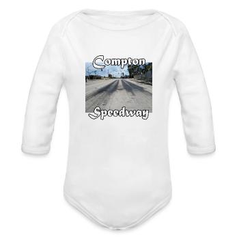 Compton Speedway - Organic Long Sleeve Baby Bodysuit - white - Front