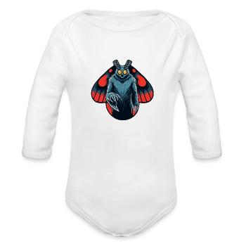 Mothman - Cryptid West Virginia Cryptozoology - Organic Long Sleeve Baby Bodysuit - white - Front