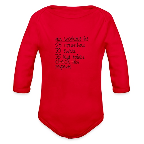 Abs Workout List - Organic Long Sleeve Baby Bodysuit