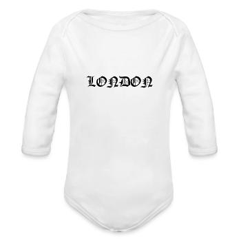 London - Organic Long Sleeve Baby Bodysuit - white - Front