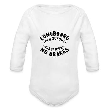 Longboard old school - Organic Long Sleeve Baby Bodysuit - white - Front