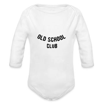 Old School Club - Organic Long Sleeve Baby Bodysuit - white - Front