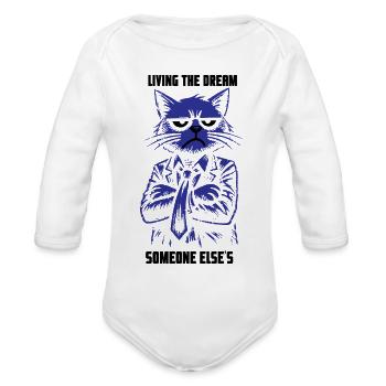 Corporate Satire Quote Design - Organic Long Sleeve Baby Bodysuit - white - Front