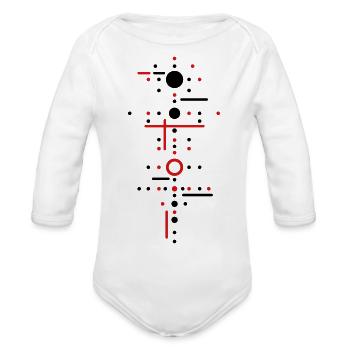 Points and lines - Organic Long Sleeve Baby Bodysuit - white - Front