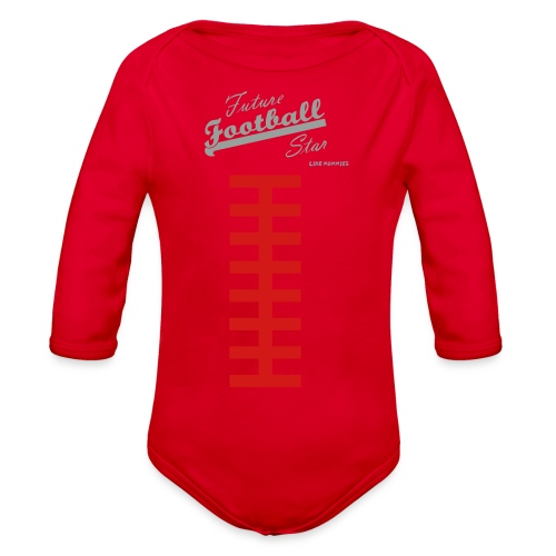 Football Laces for Baby 2 - Organic Long Sleeve Baby Bodysuit