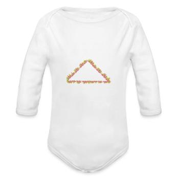 triangle nature icon grass - Organic Long Sleeve Baby Bodysuit - white - Front