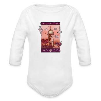 Lighthouse Phone Camera - Organic Long Sleeve Baby Bodysuit - white - Front