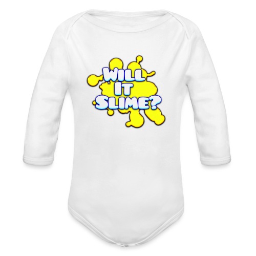 Yellow Will It Slime Logo - Organic Long Sleeve Baby Bodysuit