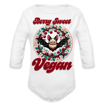 Berry Sweet Vegan - Organic Long Sleeve Baby Bodysuit - white - Front
