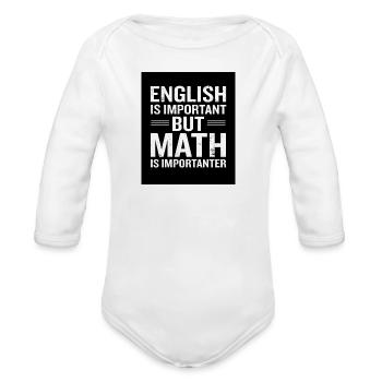 Important Math Humor Tee - Organic Long Sleeve Baby Bodysuit - white - Front