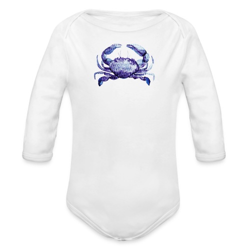 Purple Crab, Pineapple - Organic Long Sleeve Baby Bodysuit
