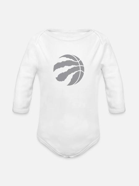 toronto raptors basketball - Organic Long Sleeve Baby Bodysuit - white