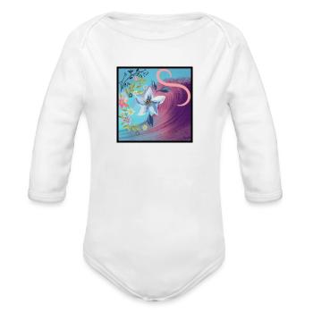 Pretty waves - Organic Long Sleeve Baby Bodysuit - white - Front