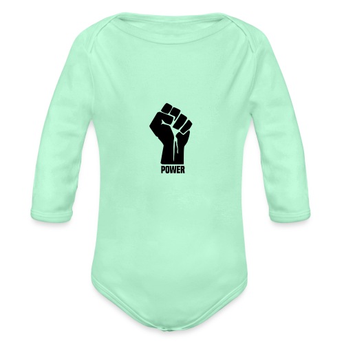 Black Power Fist - Organic Long Sleeve Baby Bodysuit