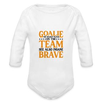 Goalie Gear Goalkeeper Definition 13 - Organic Long Sleeve Baby Bodysuit - white - Front