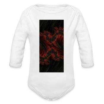 Fiery Fractal Pattern for Dynamic Clothing - Organic Long Sleeve Baby Bodysuit - white - Front