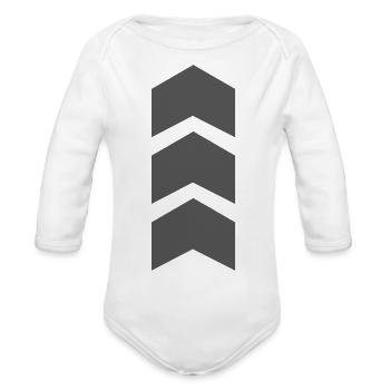 arrow - Organic Long Sleeve Baby Bodysuit - white - Front