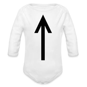 arrow - Organic Long Sleeve Baby Bodysuit - white - Front