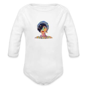 Pretty woman - Organic Long Sleeve Baby Bodysuit - white - Front