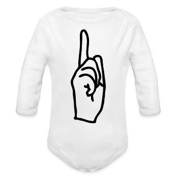arrow - Organic Long Sleeve Baby Bodysuit - white - Front