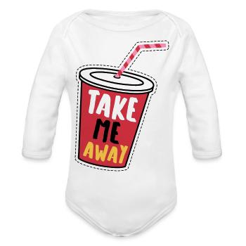 Take Me Away - Organic Long Sleeve Baby Bodysuit - white - Front