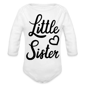 Little Sister - Organic Long Sleeve Baby Bodysuit - white - Front