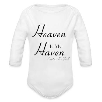 Heaven Is My Haven Collection - Organic Long Sleeve Baby Bodysuit - white - Front