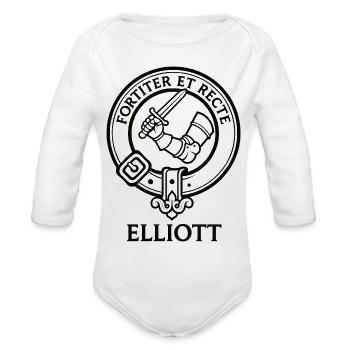 Knight Dagger Crest - Organic Long Sleeve Baby Bodysuit - white - Front