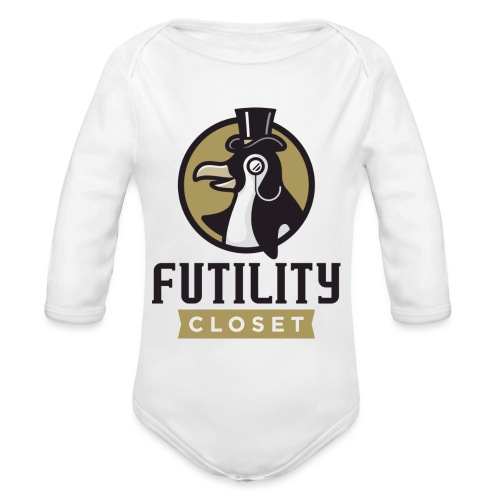 Futility Closet Logo - Color - Organic Long Sleeve Baby Bodysuit