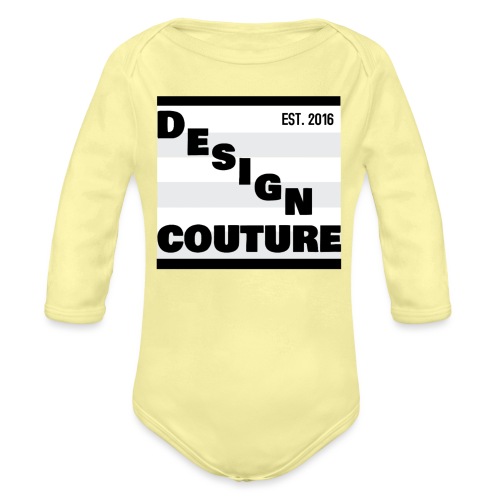 DESIGN COUTURE EST 2016 BLACK - Organic Long Sleeve Baby Bodysuit