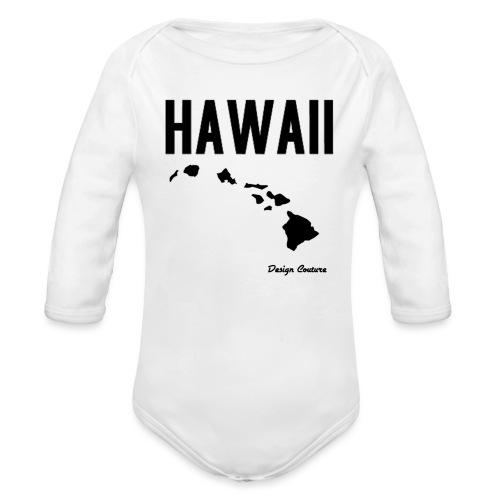 HAWAII BLACK - Organic Long Sleeve Baby Bodysuit