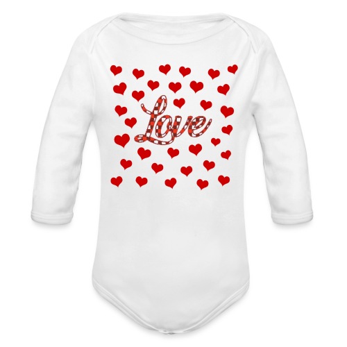 VALENTINES DAY GRAPHIC 3 - Organic Long Sleeve Baby Bodysuit