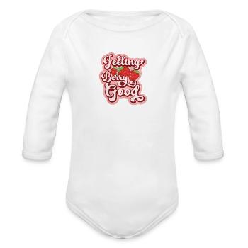Feeling berry good - Organic Long Sleeve Baby Bodysuit - white - Front