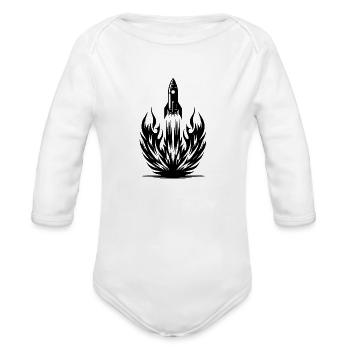 Lancement d’une fusée en flammes - Cache-couche à manches longues bio - blanc - Devant