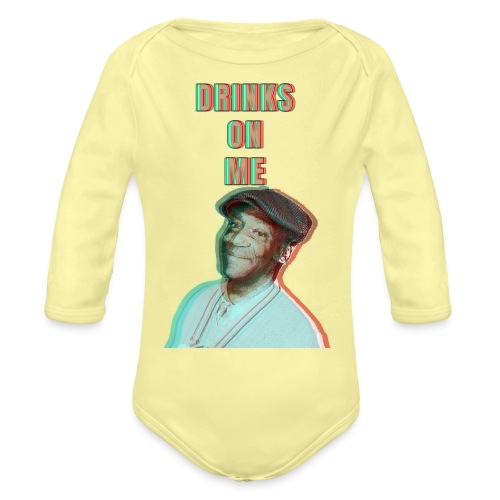 DRINKS ON ME - Organic Long Sleeve Baby Bodysuit