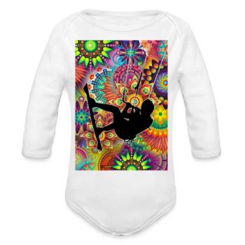 Psychedelic Kite Surf - Organic Long Sleeve Baby Bodysuit - white - Front