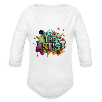The Artist - Organic Long Sleeve Baby Bodysuit - white - Front