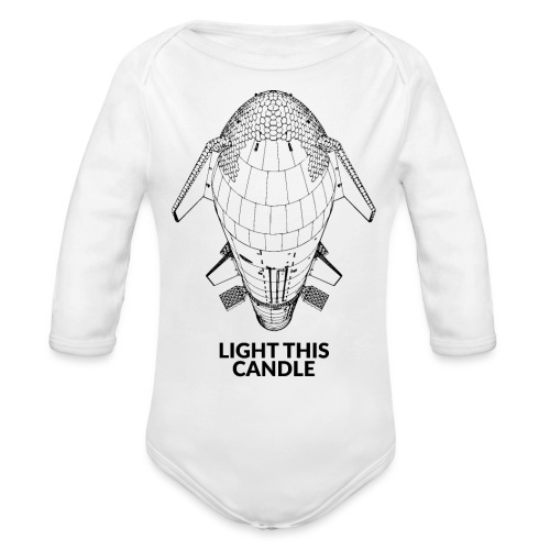 Light This Candle - Black - Organic Long Sleeve Baby Bodysuit