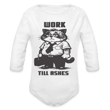 Corporate Burnout Satire Illustration - Organic Long Sleeve Baby Bodysuit - white - Front