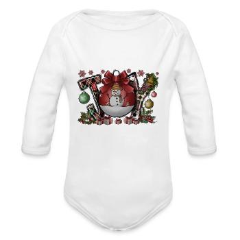 Joy - Organic Long Sleeve Baby Bodysuit - white - Front
