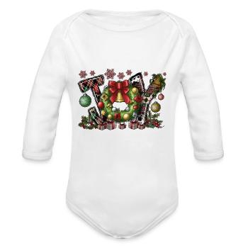 Joy - Organic Long Sleeve Baby Bodysuit - white - Front