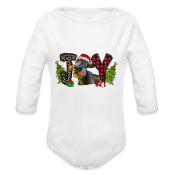 Joy Cow - Organic Long Sleeve Baby Bodysuit - white - Front