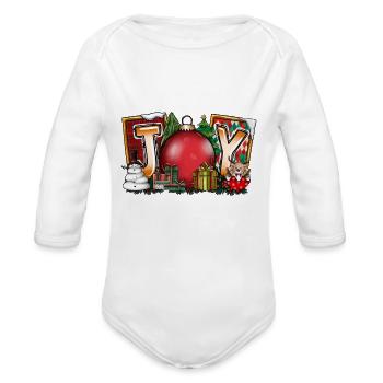 Joy - Organic Long Sleeve Baby Bodysuit - white - Front