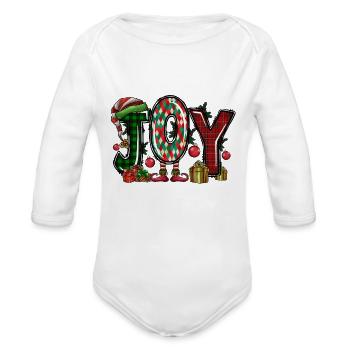 Joy - Organic Long Sleeve Baby Bodysuit - white - Front